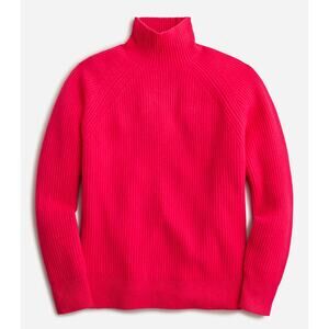 J. Crew Pink Ribbed cashmere turtleneck sweater
